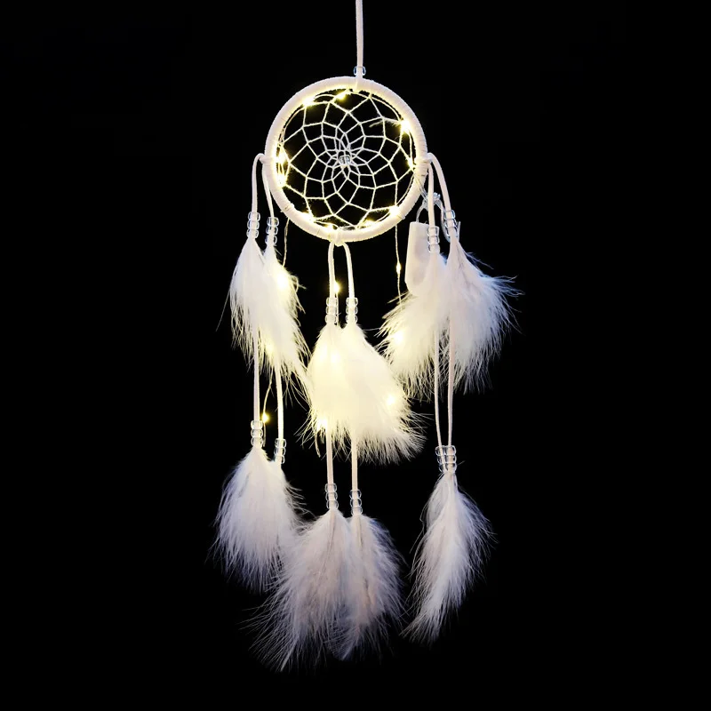 Indian Dream Catcher LED Night Lights Net Feathers String Lamp Handmade White Chimes Wall Light Dreamcatcher Craft Home Decorate
Indian Dream Catcher LED Night Lights Net Feathers String Lamp Handmade White Chimes Wall Light Dreamcatcher Craft Home Decorate