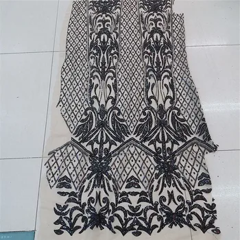 2017 NEW design black color sequins tulle african India dress fabric for wedding/evening/party dress
2017 NEW design black color sequins tulle african India dress fabric for wedding/evening/party dress