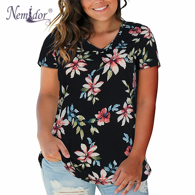 Nemidor Women Casual Short Sleeve V-neck Print T-shirt Vintage Plus Size Loose Summer Tops
Nemidor Women Casual Short Sleeve V-neck Print T-shirt Vintage Plus Size Loose Summer Tops