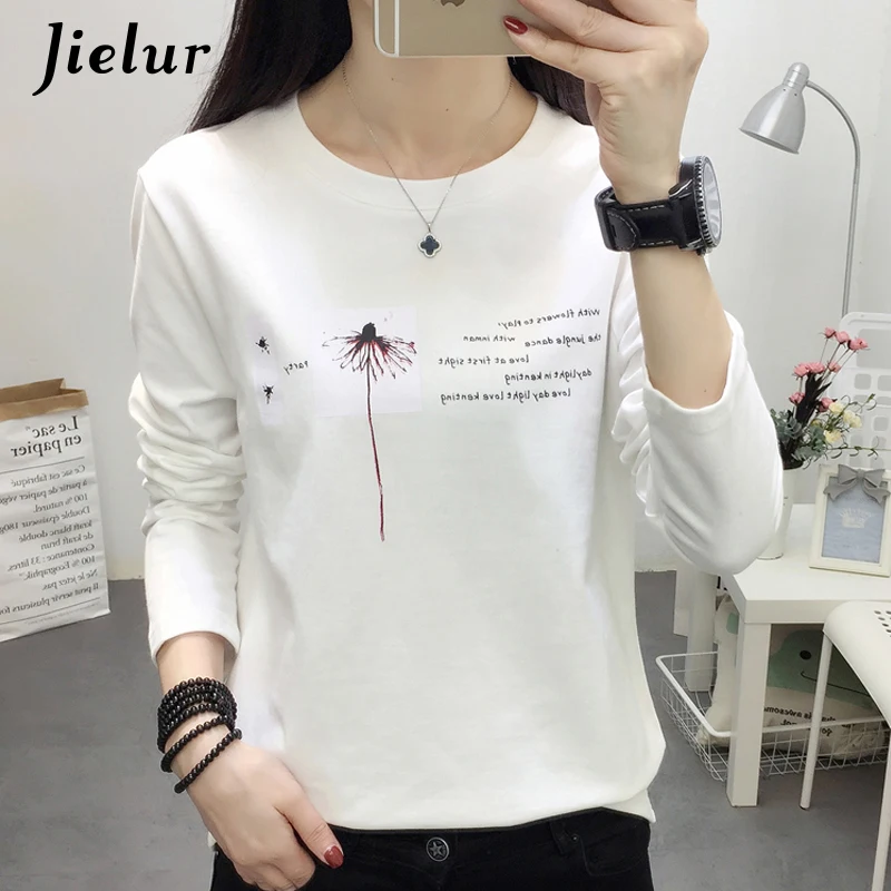 Jielur T Shirt Women Autumn Long Sleeve Tshirt Letter Print O-neck Vetement Femme Camisetas Verano Mujer 2019 Tee Shirt Femme
Jielur T Shirt Women Autumn Long Sleeve Tshirt Letter Print O-neck Vetement Femme Camisetas Verano Mujer 2019 Tee Shirt Femme