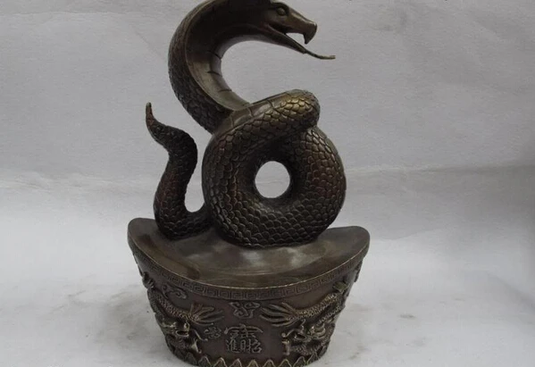 S1250 Chinese folk bring good luck Snake bronze statue and the God of wealth statue D0318
S1250 Chinese folk bring good luck Snake bronze statue and the God of wealth statue D0318