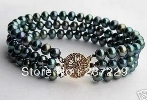 Wholesale price FREE SHIPPING ^^^^7-8mm 3Rows Black Akoya Cultured Pearl Bracelet 7.5''
Wholesale price FREE SHIPPING ^^^^7-8mm 3Rows Black Akoya Cultured Pearl Bracelet 7.5''
