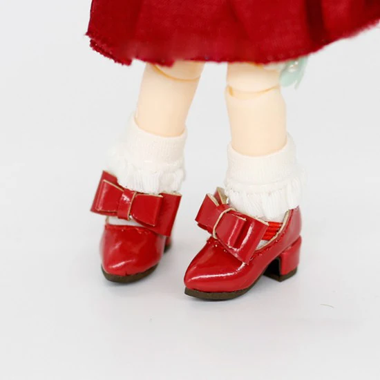 Туфли OB11 2 4 см с бантом на высоком каблуке доступны для cu-пакет Middie Blyth 1/12