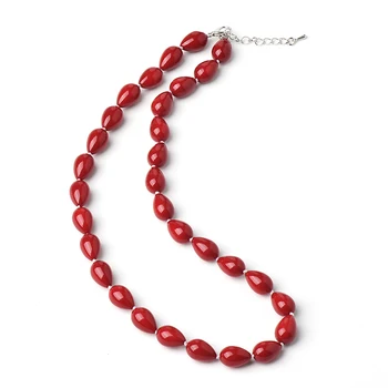 Water droplet shaped add a Deep red color Small and Exquisite 9*13 MM Chic Synthesis red coral Necklace
Water droplet shaped add a Deep red color Small and Exquisite 9*13 MM Chic Synthesis red coral Necklace