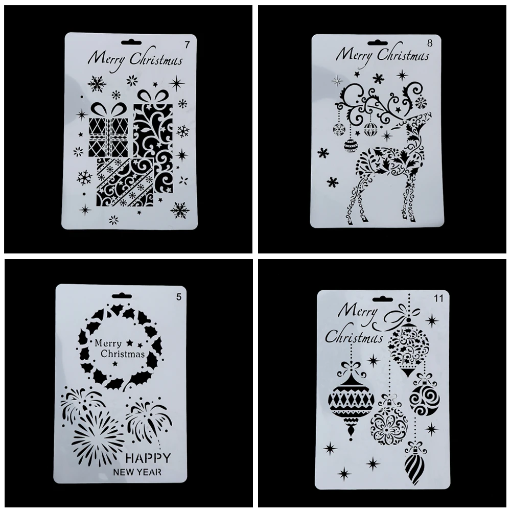 Christmas DIY Craft Hollow Layering Stencils For Wall Painting Scrapbooking Stamping Stamp Album Decorative Embossing Paper Card
Christmas DIY Craft Hollow Layering Stencils For Wall Painting Scrapbooking Stamping Stamp Album Decorative Embossing Paper Card