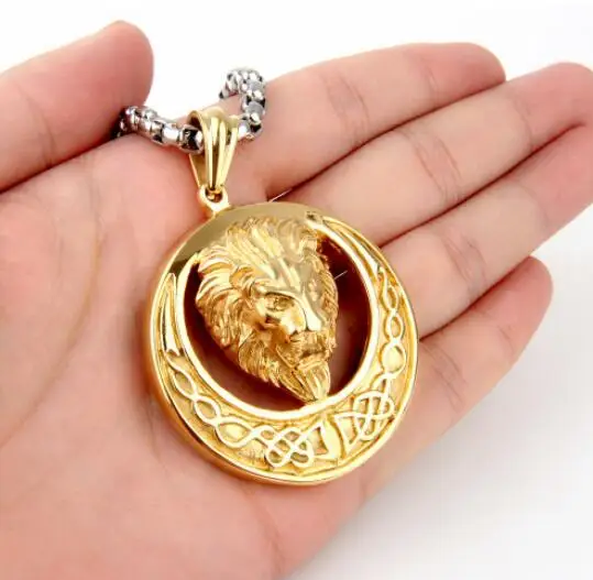 4mm24'' Vintage Men's Gothic Large Heavy Biker King Lion Heads Pendant Fashion Gold Stainless Steel Rolo Chain Necklace
4mm24'' Vintage Men's Gothic Large Heavy Biker King Lion Heads Pendant Fashion Gold Stainless Steel Rolo Chain Necklace