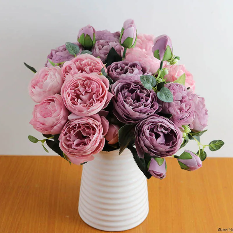 30cm Rose Pink Silk Peony Artificial Flowers Bouquet 5 Big Head and 4 Bud Cheap Fake Flowers for Home Wedding Decoration indoor
30cm Rose Pink Silk Peony Artificial Flowers Bouquet 5 Big Head and 4 Bud Cheap Fake Flowers for Home Wedding Decoration indoor