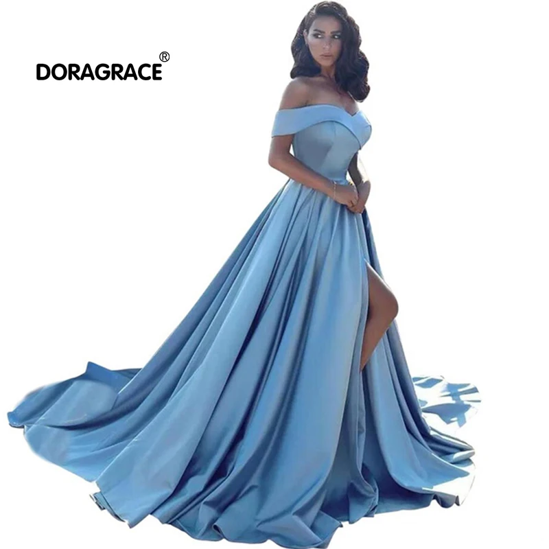 Glamorous Off-Shoulder High Split Prom Dresses Beach Party Dresses Plus Size
Glamorous Off-Shoulder High Split Prom Dresses Beach Party Dresses Plus Size
