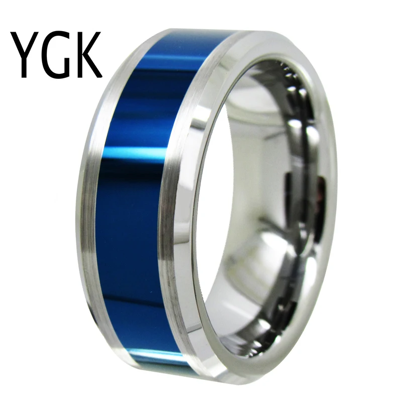 YGK Wedding Jewelry Lover's Ring Silver Bevel With Blue Center New Tungsten Ring Bridegroom Wedding Engagement Anniversary Ring
YGK Wedding Jewelry Lover's Ring Silver Bevel With Blue Center New Tungsten Ring Bridegroom Wedding Engagement Anniversary Ring
