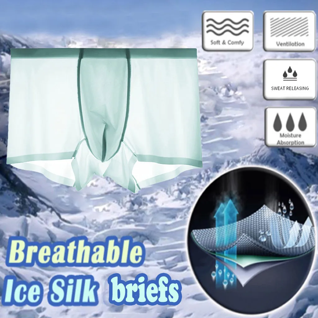 Breathable Ice Silk Mens Fashion Underwear Silk Non-Slip Thin Pouch Underpants L-4XL Comfortable Simple And Stylish
Breathable Ice Silk Mens Fashion Underwear Silk Non-Slip Thin Pouch Underpants L-4XL Comfortable Simple And Stylish