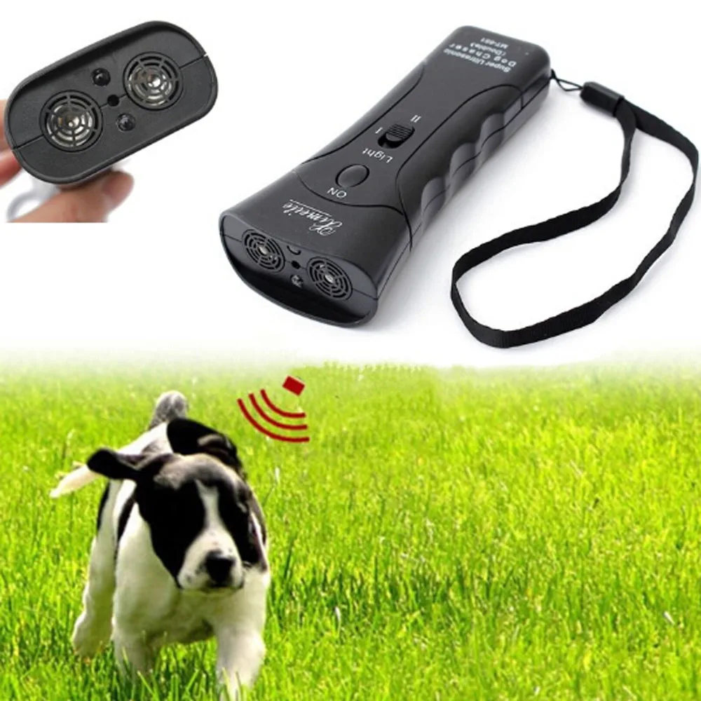 

1PC Newest Ultrasonic Dog Chaser Stop Aggressive Animal Attacks Repeller for Dogs Anti Barking Stop Bark Flashlight Dog Supplies