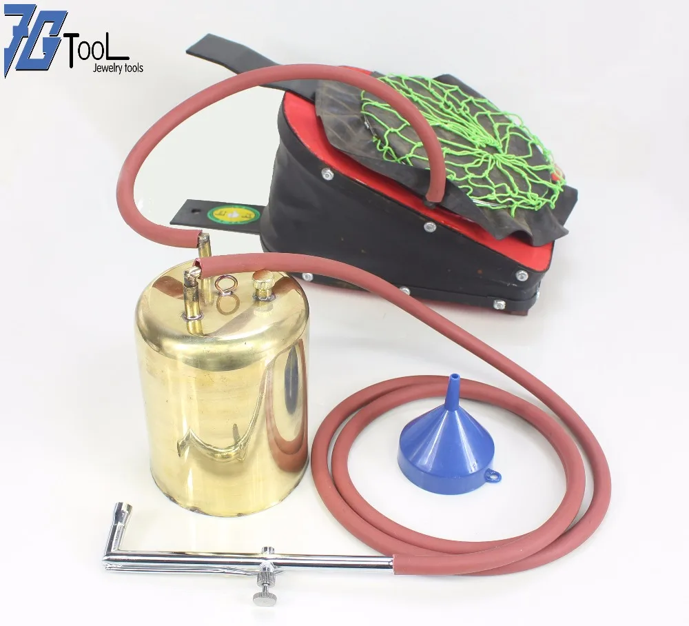Hot Sale Leather Air Bellow Sets with One Brass Kettle One Torch One Brass Kettle 8" Hull Duct One Plastic Funnel jewelery tools 
Hot Sale Leather Air Bellow Sets with One Brass Kettle One Torch One Brass Kettle 8" Hull Duct One Plastic Funnel jewelery tools