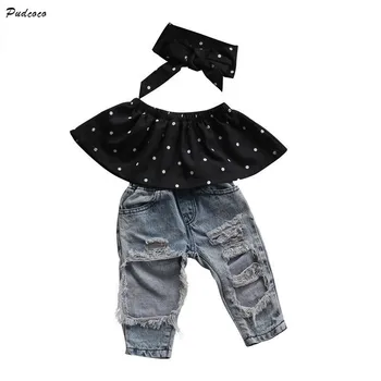Toddler Kids Baby Girls Summer Dot Sleeveless Top +Hole Denim Pants with Headband 3pcs Girls Clothes 0-24M Verao infantil menina
Toddler Kids Baby Girls Summer Dot Sleeveless Top +Hole Denim Pants with Headband 3pcs Girls Clothes 0-24M Verao infantil menina
