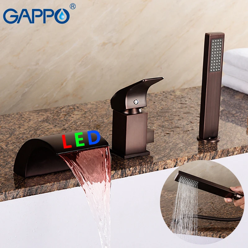 GAPPO Bathtub Faucet ORB bathroom shower taps mixer LED waterfall bathtub faucet mixer taps bath tub mixer griferia