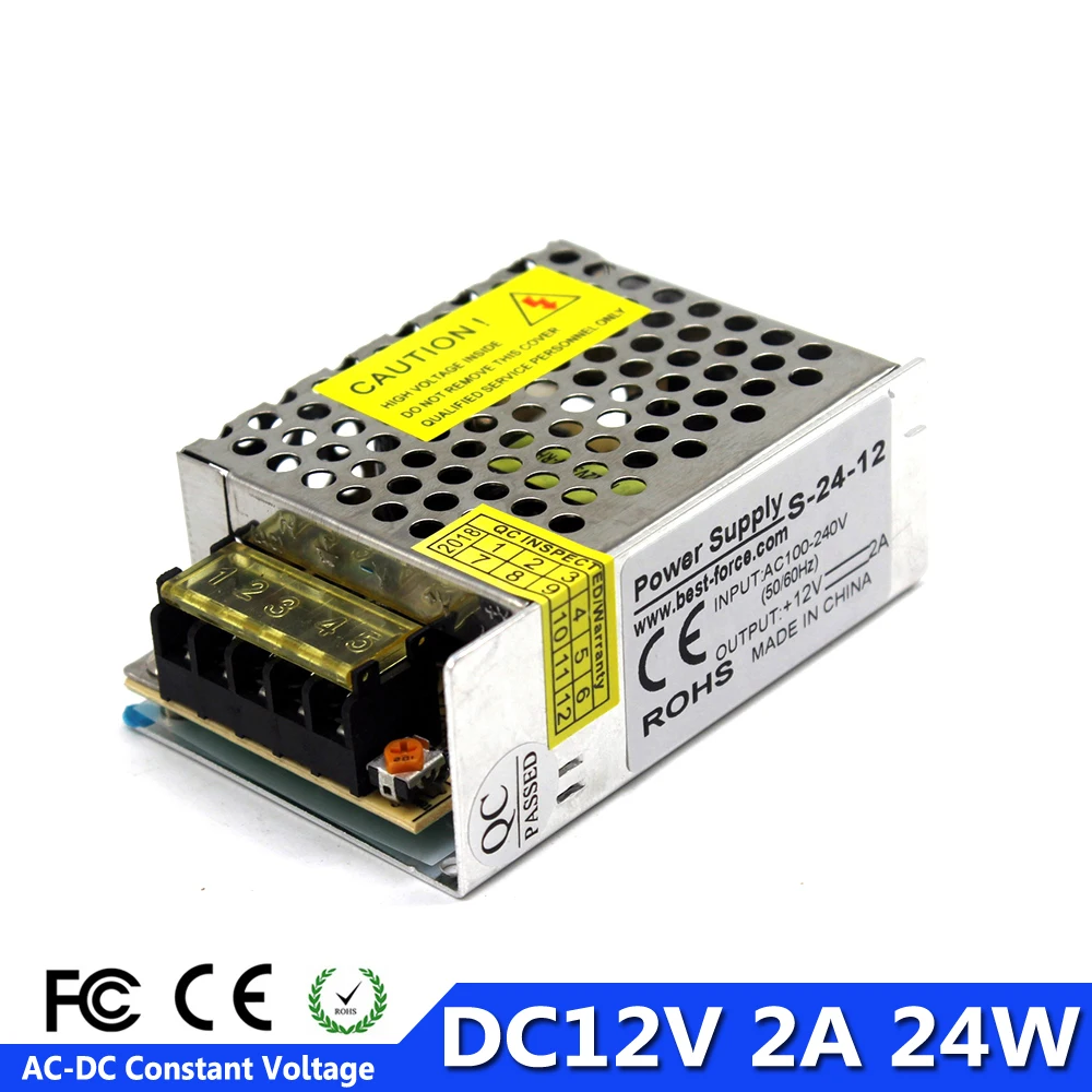 Universal 12V 2A 24W Regulated Switching Power Supply Transformer AC To DC UPS For LED Strip Light Display Lighting CNC CCTV
Universal 12V 2A 24W Regulated Switching Power Supply Transformer AC To DC UPS For LED Strip Light Display Lighting CNC CCTV