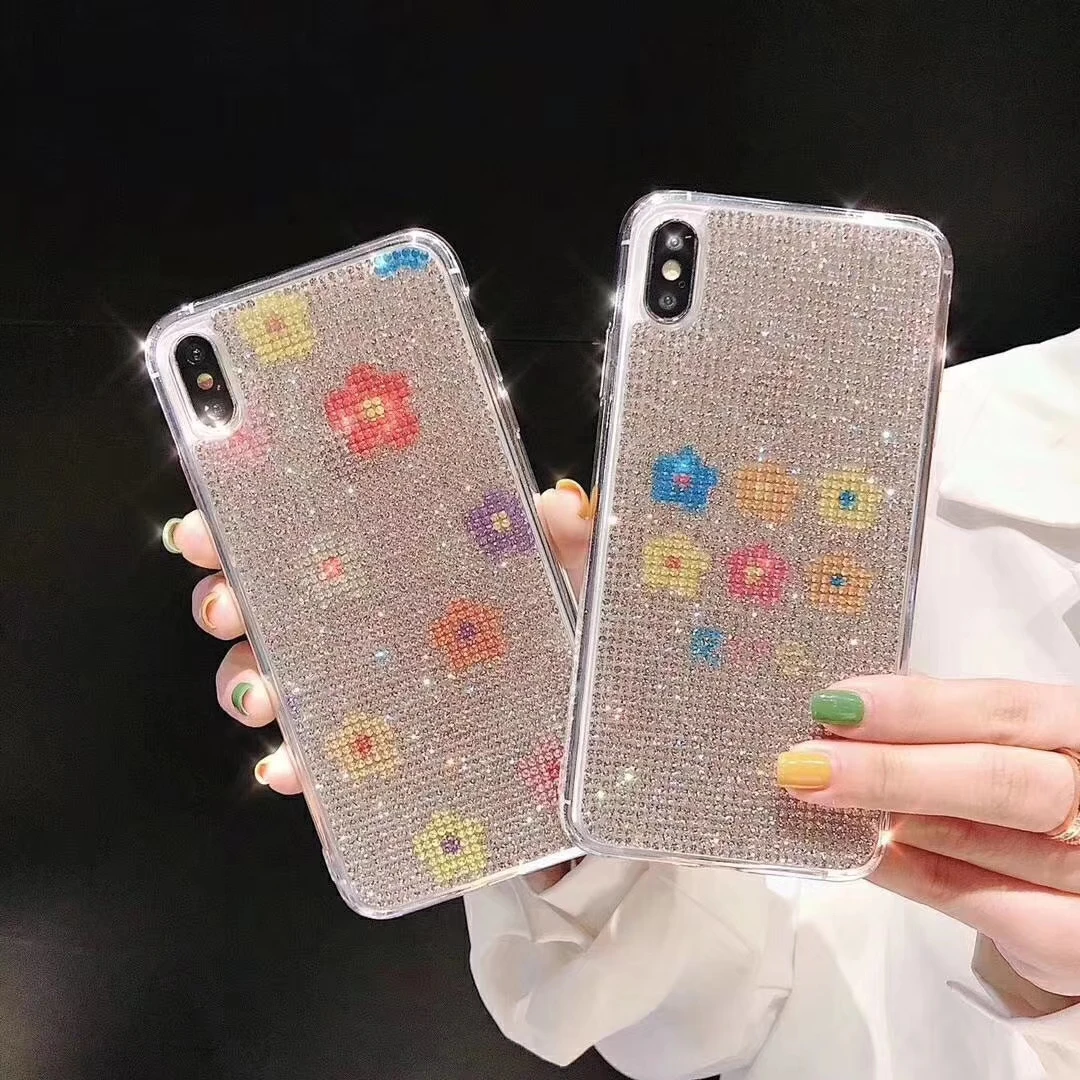 Fashion Luxury Jewelled Glitter Phone Case For iPhone XS Max XR Full Diamond Flower Cases For iPhone 6 6S 7 8 Plus X Back Cover
Fashion Luxury Jewelled Glitter Phone Case For iPhone XS Max XR Full Diamond Flower Cases For iPhone 6 6S 7 8 Plus X Back Cover