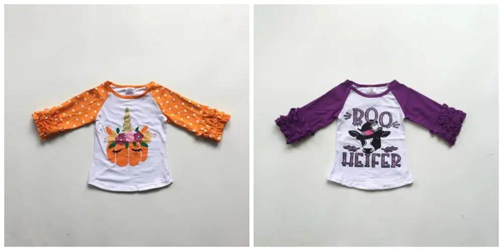 Halloween fall/winter baby girls boutique top pumpkin unicorn BOO cow heifer t-shirt clothes cotton raglans icing sleeve kids
Halloween fall/winter baby girls boutique top pumpkin unicorn BOO cow heifer t-shirt clothes cotton raglans icing sleeve kids