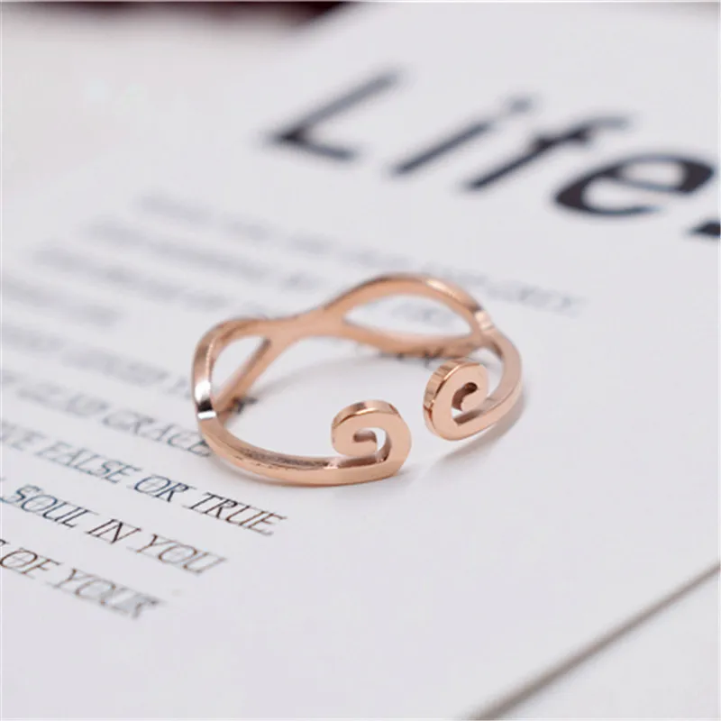 

YUN RUO 2019 New Arrival Fashion Golden Hoop Rings Rose Gold Color Woman Birthday Gift Party Titanium Steel Jewelry Never Fade