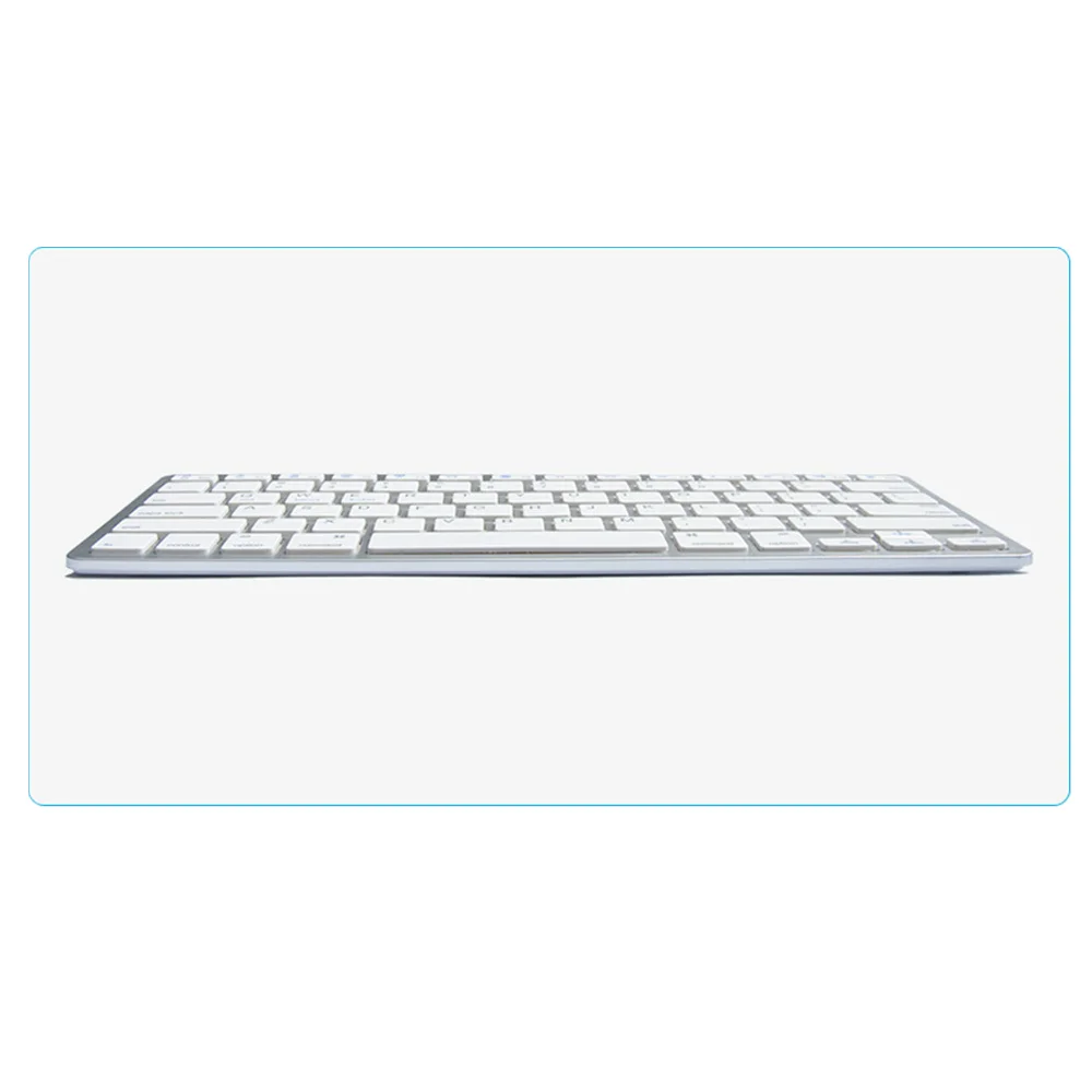 kemile Russian Wireless Bluetooth 3.0 keyboard for Tablet Laptop Smartphone Support iOS Windows Android System Silver and Black