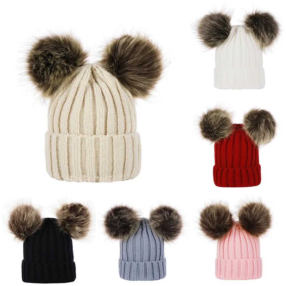 2018 Winter Hats For Children Baby Girls Boys Keep Warm Winter Caps Double Fur Ball Knitted Wool Cap Children Hat
2018 Winter Hats For Children Baby Girls Boys Keep Warm Winter Caps Double Fur Ball Knitted Wool Cap Children Hat