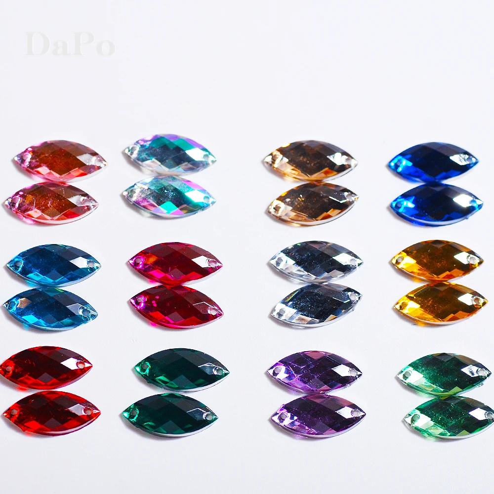 7x15MM Crystal Mixed Color Flatback Acrylic Horse Eye Shape Two Hole Rhinestones Handmade Art Nail Clothing Ornaments Decor
7x15MM Crystal Mixed Color Flatback Acrylic Horse Eye Shape Two Hole Rhinestones Handmade Art Nail Clothing Ornaments Decor