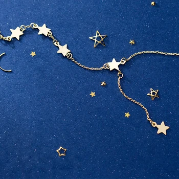 

Star Choker Pendants 925 Silver Necklace Kolye Charm Minimalism Vintage Boho Bijoux Femme Collier Necklace Women Jewelry Joyas