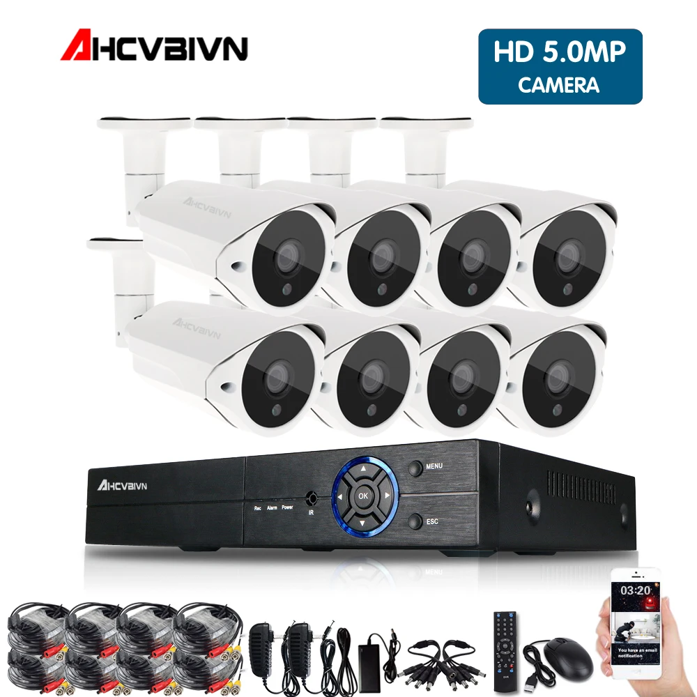 AHCVBIVN 5.0MP Security Camera System 5MP CCTV Surveillance Kit 8CH DVR 1944P Video Output Kit CCTV Easy Remote View on Phone
AHCVBIVN 5.0MP Security Camera System 5MP CCTV Surveillance Kit 8CH DVR 1944P Video Output Kit CCTV Easy Remote View on Phone