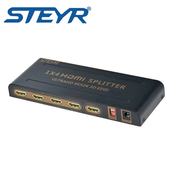 HDMI 1.4 Splitter 1x4, 4 Port STEYR HDMI Splitter 1 in 4 out with EDID support 1.4aHDMI,4Kx2K with 3D & 1080p&2160P for HDTV
HDMI 1.4 Splitter 1x4, 4 Port STEYR HDMI Splitter 1 in 4 out with EDID support 1.4aHDMI,4Kx2K with 3D & 1080p&2160P for HDTV