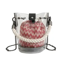 Women Handbags Transparent Jelly Beach Bag Bucket Bags luxury handbags Composite small bag for girls