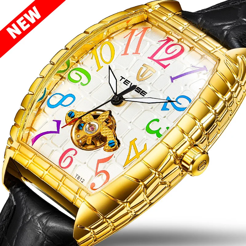 Promotion TEVISE Men Automatic Mechanical Watch Black Leather Luxury Skeleton Tourbillon Waterproof Gold Clock relogio masculino
Promotion TEVISE Men Automatic Mechanical Watch Black Leather Luxury Skeleton Tourbillon Waterproof Gold Clock relogio masculino