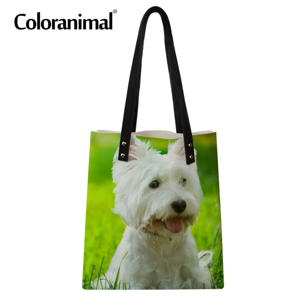 Coloranimal Reusable Shopper Tote Bag for Women Cute Puppies Westie Dog Print Handbag Female Leather Tote Bag Eco Bag Grocery
Coloranimal Reusable Shopper Tote Bag for Women Cute Puppies Westie Dog Print Handbag Female Leather Tote Bag Eco Bag Grocery