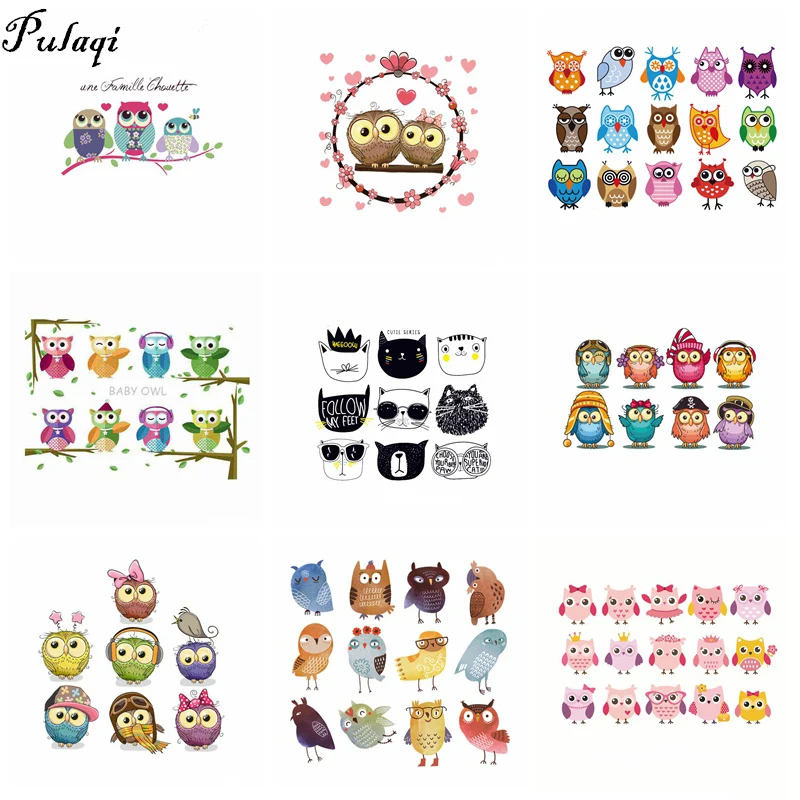 Pulaqi Iron-On Heat Transfers Cartoon Stickers Owl Animal Patches Sets New Design Washable Print On T-Shirt DIY Accessory H
Pulaqi Iron-On Heat Transfers Cartoon Stickers Owl Animal Patches Sets New Design Washable Print On T-Shirt DIY Accessory H