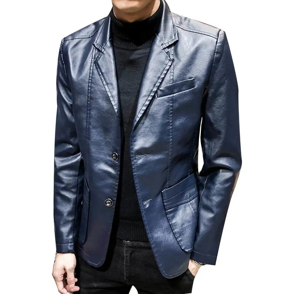 Autumn Winter Men Solid Color Faux Leather Suit Jacket Long Sleeve Lapel Blazer Wholesale
Autumn Winter Men Solid Color Faux Leather Suit Jacket Long Sleeve Lapel Blazer Wholesale
