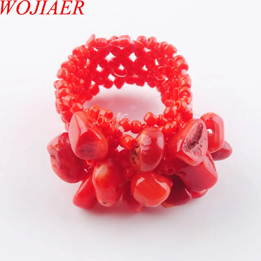 WOJIAER Natural Irregular Gem Stone Ring For Lady Red Coral Stretch Austrian Finger Rings Jewellery PJ3031
WOJIAER Natural Irregular Gem Stone Ring For Lady Red Coral Stretch Austrian Finger Rings Jewellery PJ3031