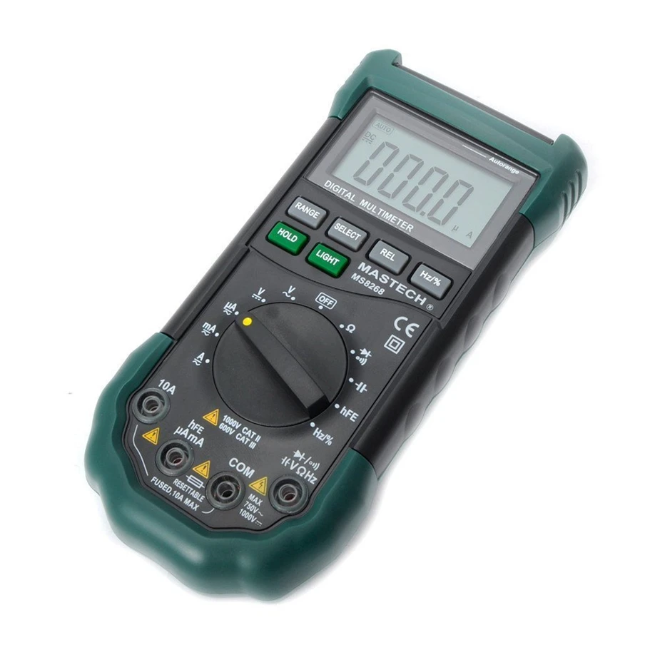 MASTECH MS8268 Digital Multimeter Auto Range protection ac/dc ammeter voltmeter ohm Frequency electrical tester diode detector
MASTECH MS8268 Digital Multimeter Auto Range protection ac/dc ammeter voltmeter ohm Frequency electrical tester diode detector