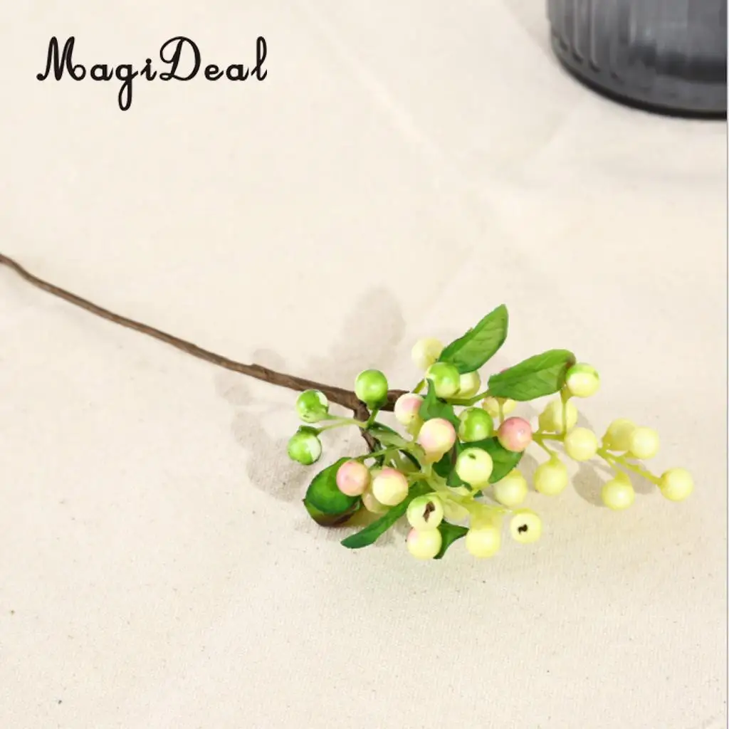 25x Artificial Berry Fruits Simulation Flowers Wedding Bouquet Decoration DIY Floral Craft Pink