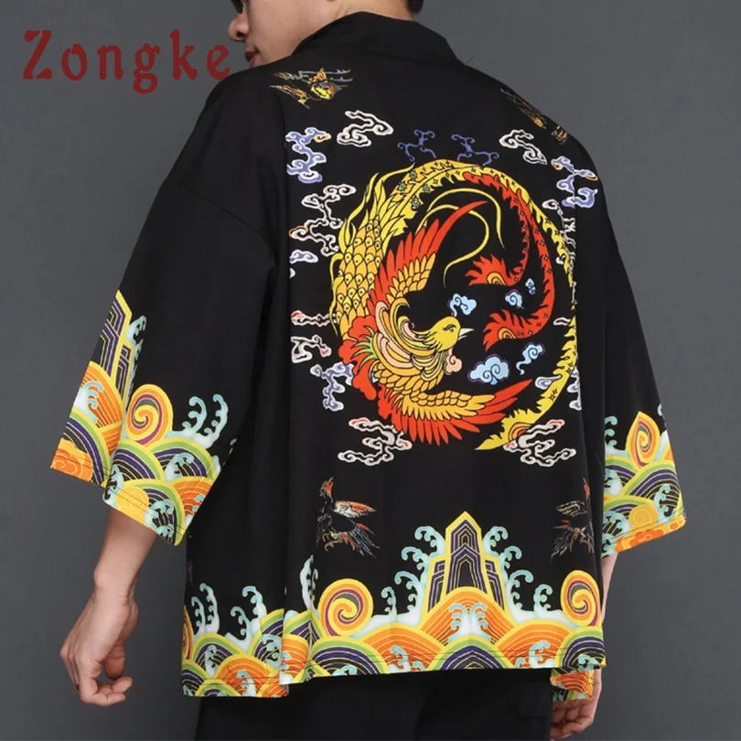 Zongke Chinese Kimono Cardigan Men Phoenix Print Long Kimono Cardigan Men Black Open Stitch Male Kimono Jacket Men 2018
Zongke Chinese Kimono Cardigan Men Phoenix Print Long Kimono Cardigan Men Black Open Stitch Male Kimono Jacket Men 2018