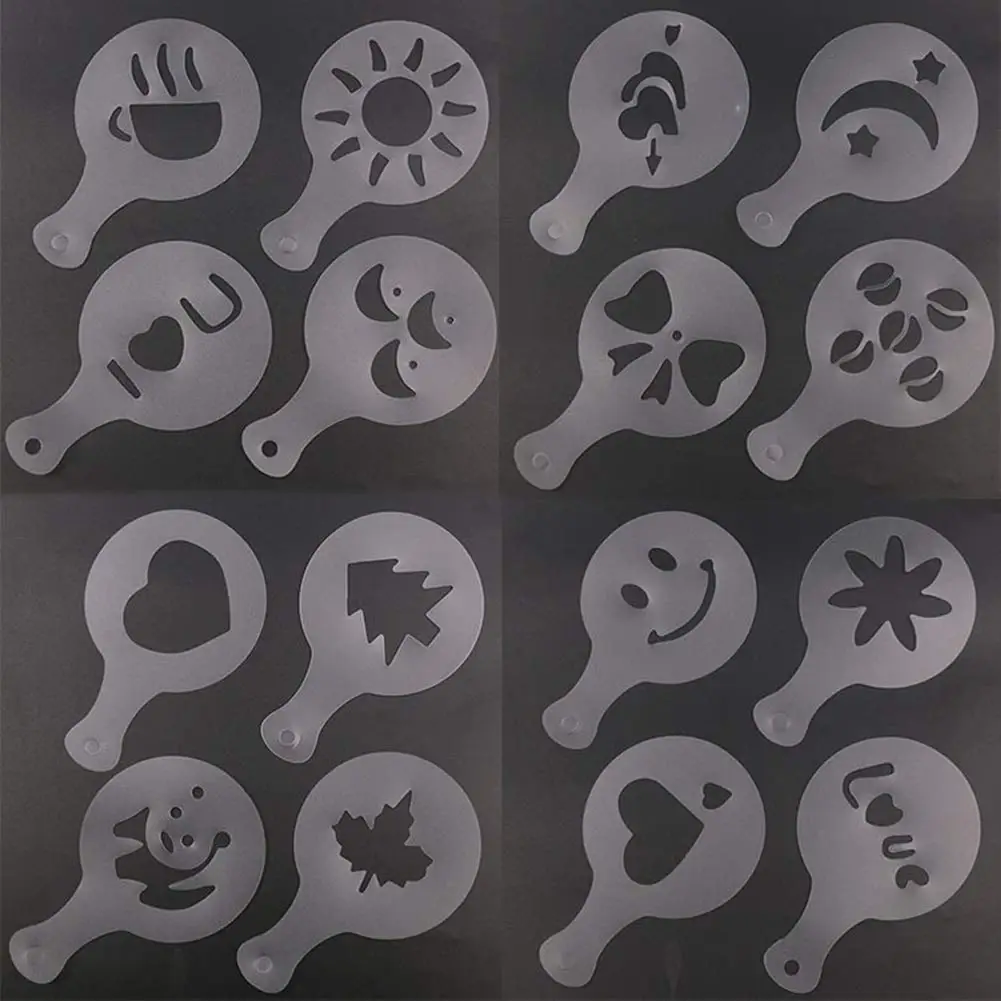Various Themes 16pcs Coffee Stencils, Frosted Transparent Coffee Decorating Template Art Stencils For Latte Cappuccino Coffee
Various Themes 16pcs Coffee Stencils, Frosted Transparent Coffee Decorating Template Art Stencils For Latte Cappuccino Coffee