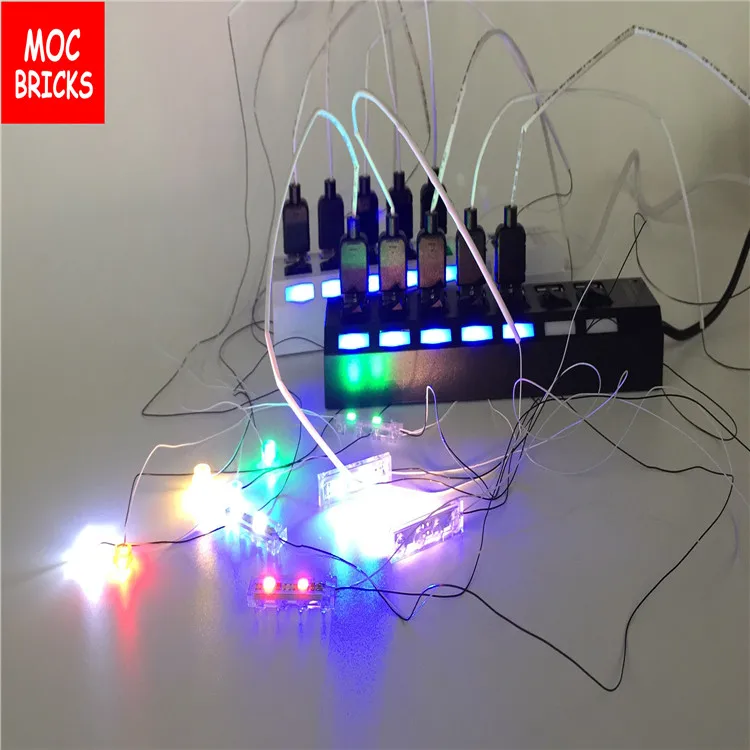 MOC Bricks High Quality Led Light Kit 7 USB Outlets Small Splitter Switch For LED light Up Kit Building Model kids Blocks
MOC Bricks High Quality Led Light Kit 7 USB Outlets Small Splitter Switch For LED light Up Kit Building Model kids Blocks