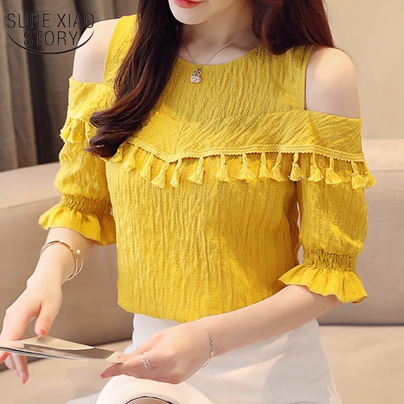 plus size tops women shirts blusas femininas elegante womens tops and blouses Half Flare Sleeve Tassel chiffon blouse 3123 50
plus size tops women shirts blusas femininas elegante womens tops and blouses Half Flare Sleeve Tassel chiffon blouse 3123 50