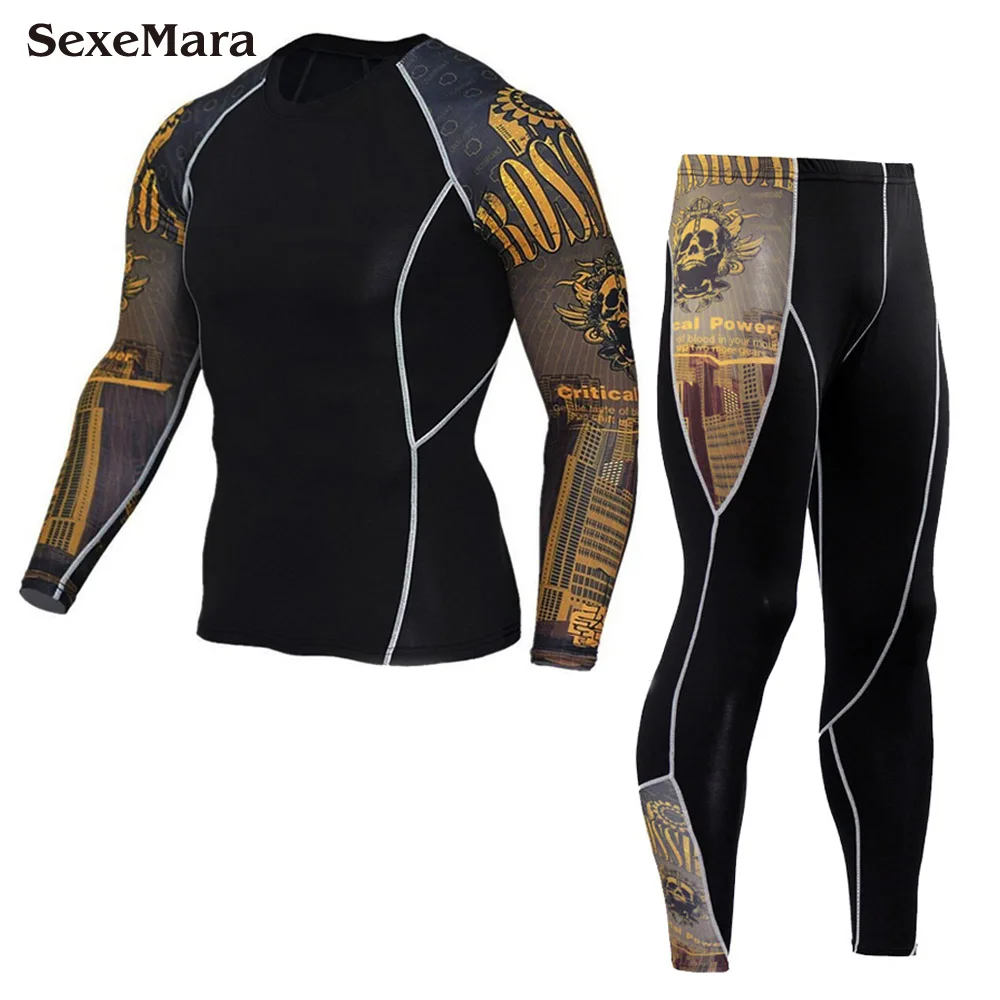 2018 SexeMara Men's sports suit Fitness Compression Set T-Shirt Men 3D Printed Crossfit Muscle Leggings Base Layer Tight Tops
2018 SexeMara Men's sports suit Fitness Compression Set T-Shirt Men 3D Printed Crossfit Muscle Leggings Base Layer Tight Tops