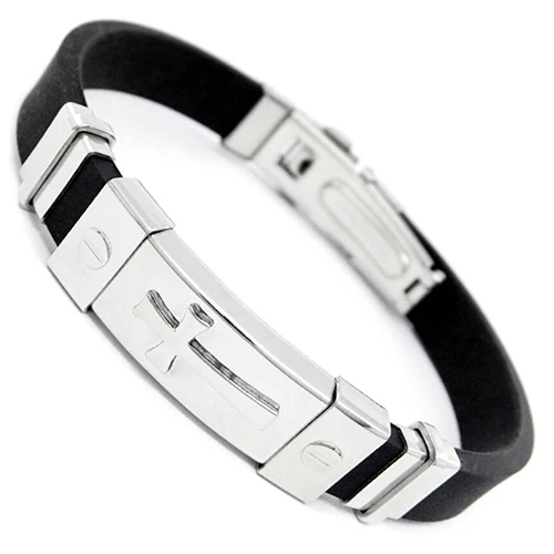 Womens Mens Cross Stainless Steel Silicone Buckle Bracelets Bangle Wristband 73XI
Womens Mens Cross Stainless Steel Silicone Buckle Bracelets Bangle Wristband 73XI