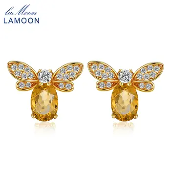 LAMOON 925 Sterling-silver-jewelry Earring Bee 5x7mm 1ct 100% Natural Citrine Stud Earrings For Women Fine Jewelry S925 EI041
LAMOON 925 Sterling-silver-jewelry Earring Bee 5x7mm 1ct 100% Natural Citrine Stud Earrings For Women Fine Jewelry S925 EI041