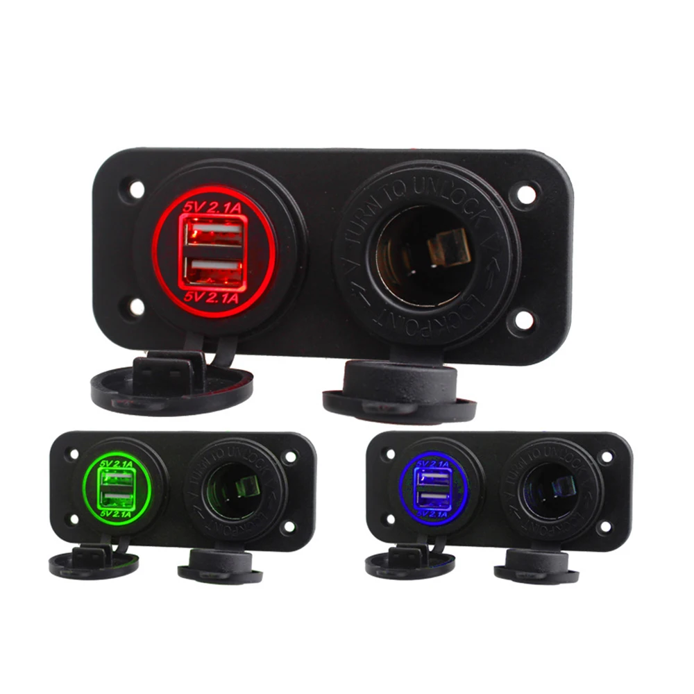 4.2A Car Cigarette Lighter Socket Dual USB 12/30V Car Charger LED Power Socket Charger Panel For Car Boat Motorcycle
4.2A Car Cigarette Lighter Socket Dual USB 12/30V Car Charger LED Power Socket Charger Panel For Car Boat Motorcycle