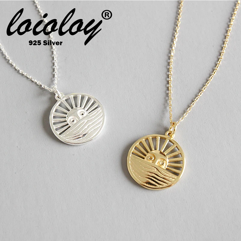 Loioloy 1 Pc Real 925 Silver Bohemian Sun Pendant Necklace for Women 18 K Gold Round Charms Necklaces Boho Jewelry
Loioloy 1 Pc Real 925 Silver Bohemian Sun Pendant Necklace for Women 18 K Gold Round Charms Necklaces Boho Jewelry