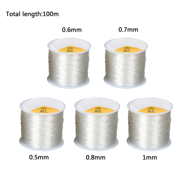 Round String Crystal Elastic Line 1mm /0.8mm/ 0.7mm /0.6mm/ 0.5mm Transparent White DIY Jewelery Bracelet Making Supplies 100m
Round String Crystal Elastic Line 1mm /0.8mm/ 0.7mm /0.6mm/ 0.5mm Transparent White DIY Jewelery Bracelet Making Supplies 100m