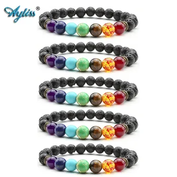 Ayliss 2018 Hot Wholesale 7 Chakra Crystal Beads Lava Rock Gem Stone for Essential Oil Charm Bracelet Men Women 5pcs / 10pcs
Ayliss 2018 Hot Wholesale 7 Chakra Crystal Beads Lava Rock Gem Stone for Essential Oil Charm Bracelet Men Women 5pcs / 10pcs