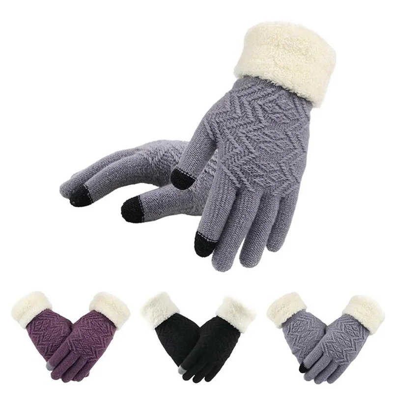 Women Thicken Knitted Gloves Touch Screen Winter Warm Full Finger Mittens Gloves Soft Knit Female Girls Outdoor Gloves
Women Thicken Knitted Gloves Touch Screen Winter Warm Full Finger Mittens Gloves Soft Knit Female Girls Outdoor Gloves