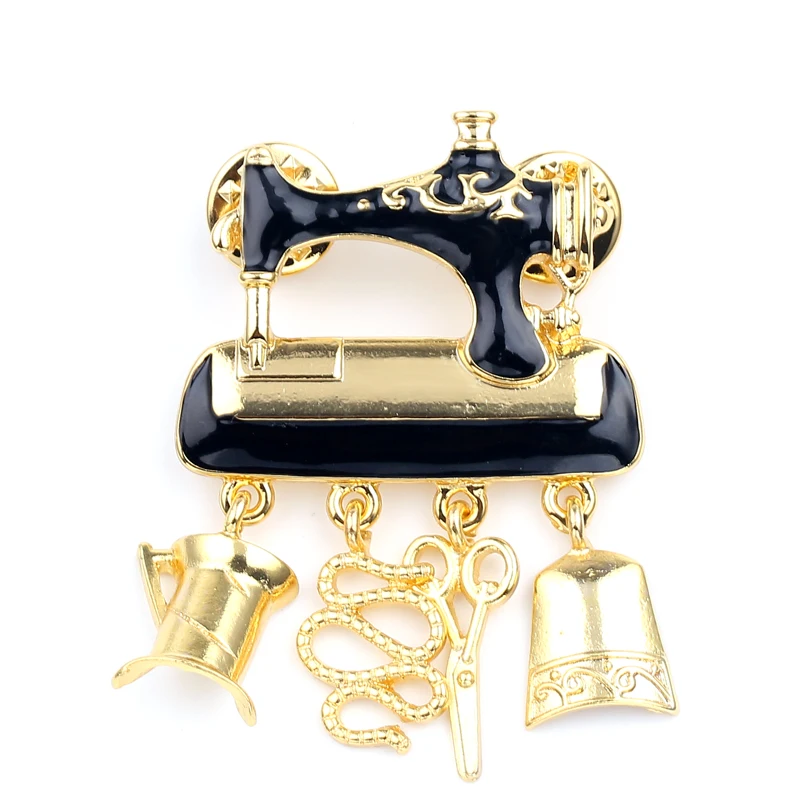 Black Enamel Sewing Machine Brooches for Women with Scissors Fashion Gold Color Cute Lapel Badge Pins Coat Bag Jewelry Statement
Black Enamel Sewing Machine Brooches for Women with Scissors Fashion Gold Color Cute Lapel Badge Pins Coat Bag Jewelry Statement