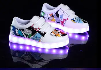 AI LIANG 2018 Children's Light-emitting LED Colorful Sneakers USB Charging Luminous Shoes Magic Stickers Graffiti Kid's Shoes
AI LIANG 2018 Children's Light-emitting LED Colorful Sneakers USB Charging Luminous Shoes Magic Stickers Graffiti Kid's Shoes